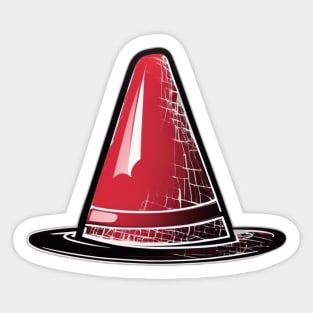 Futuristic Red Traffic Cone Illustration No. 967 Sticker